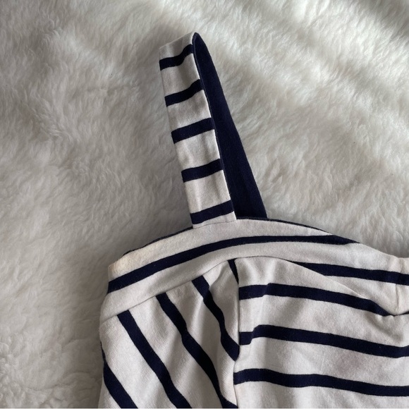 Navy stripe bustier top pinup vintage style  crop tank - Picture 2 of 4